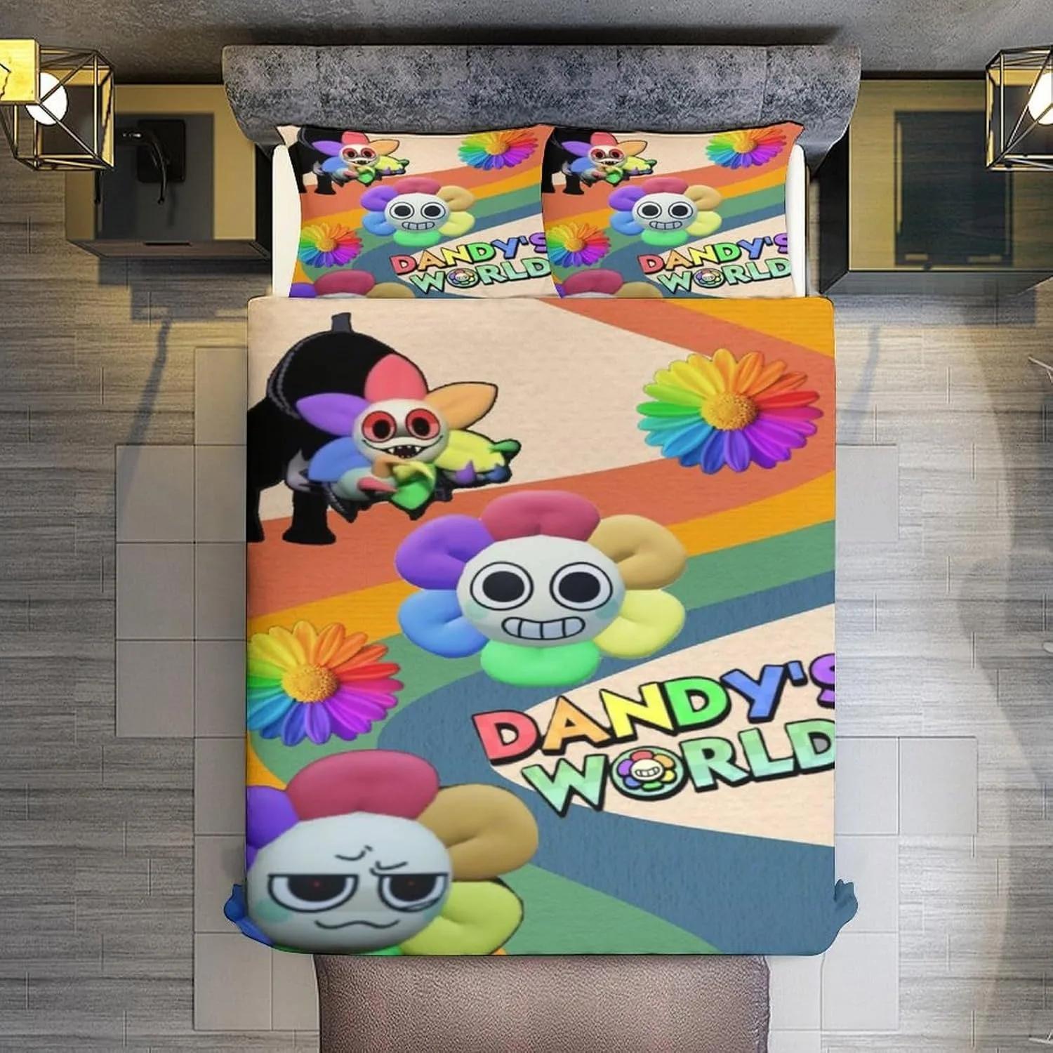 Game D-Dandy's World Bettwäsche-Set 3D-gedrucktes Bettbezug-Set mit Kissenbezügen Jungen Teenager Kinder Geburtstagsgeschenk Weiche Niedliche Bettwäsche Eusingle2pcs135x200 von Joom DACH