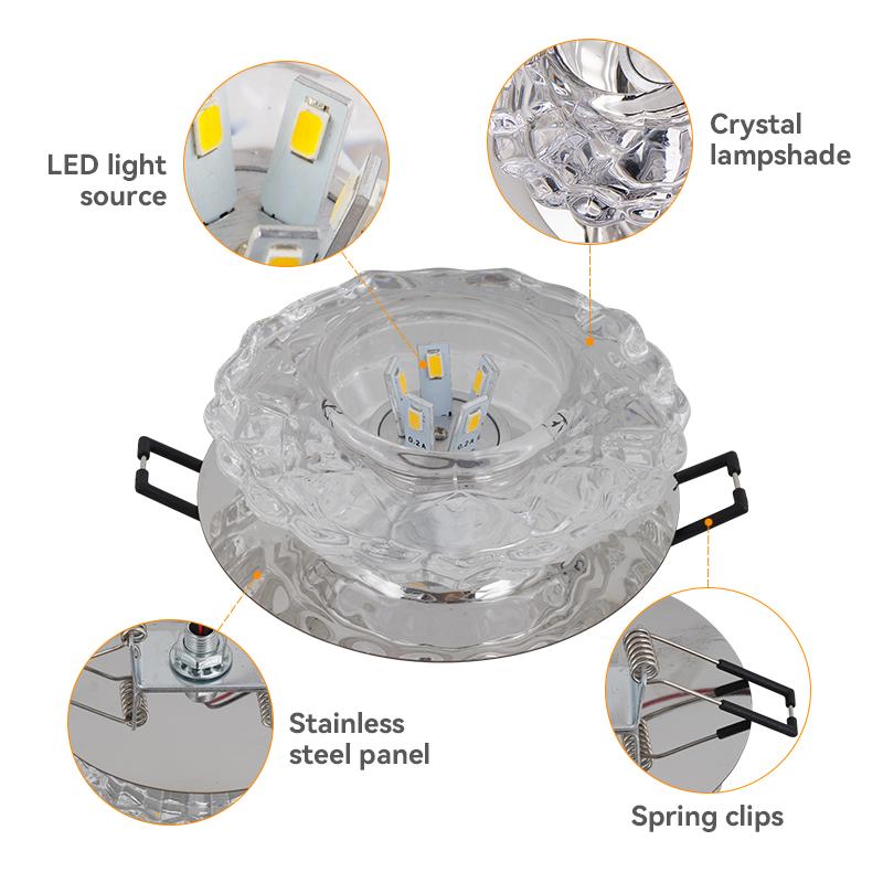 Gangbündige LED Deckenleuchte Wohnzimmer Kristall Flur Ganglichter LED Deckenleuchten white light von Joom DACH