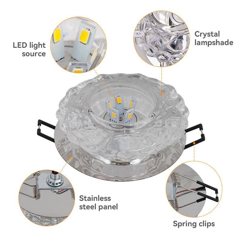 Gangbündige LED Deckenleuchte Wohnzimmer Kristall Flur Ganglichter LED Deckenleuchten white light von Joom DACH