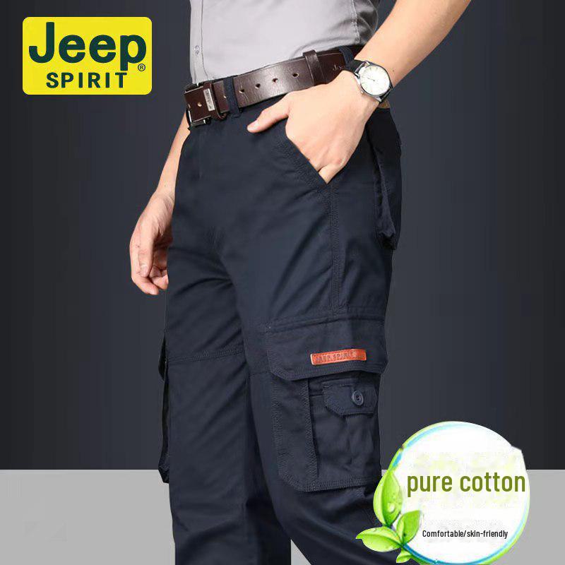 Ganzjährige Outdoorhose für Herren mit vielen Taschen und geradem Bein aus dickem Samt 36 von Joom DACH