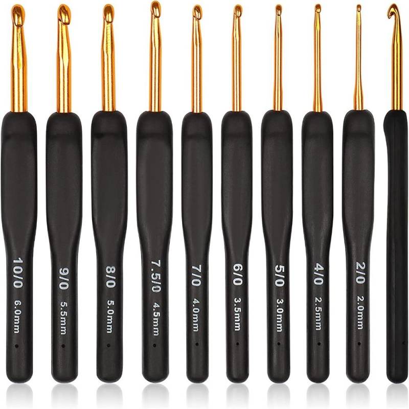 Garn-Häkelnadeln, Häkelnadel-Set, Aluminium-Häkelnadeln, Häkelnadeln für arthritische Hände von Joom DACH