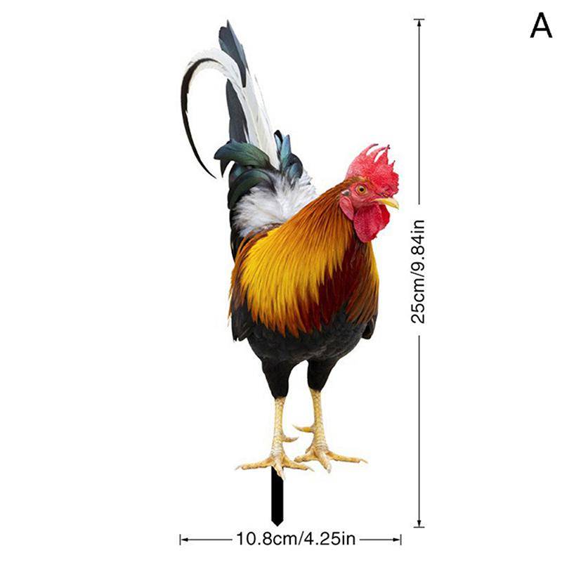 Garten Hahn Statue Huhn Skulptur für Hof Dekor Wetterfeste Henne Figurine für Terrasse Hinterhof Hause Außendekoration von Joom DACH