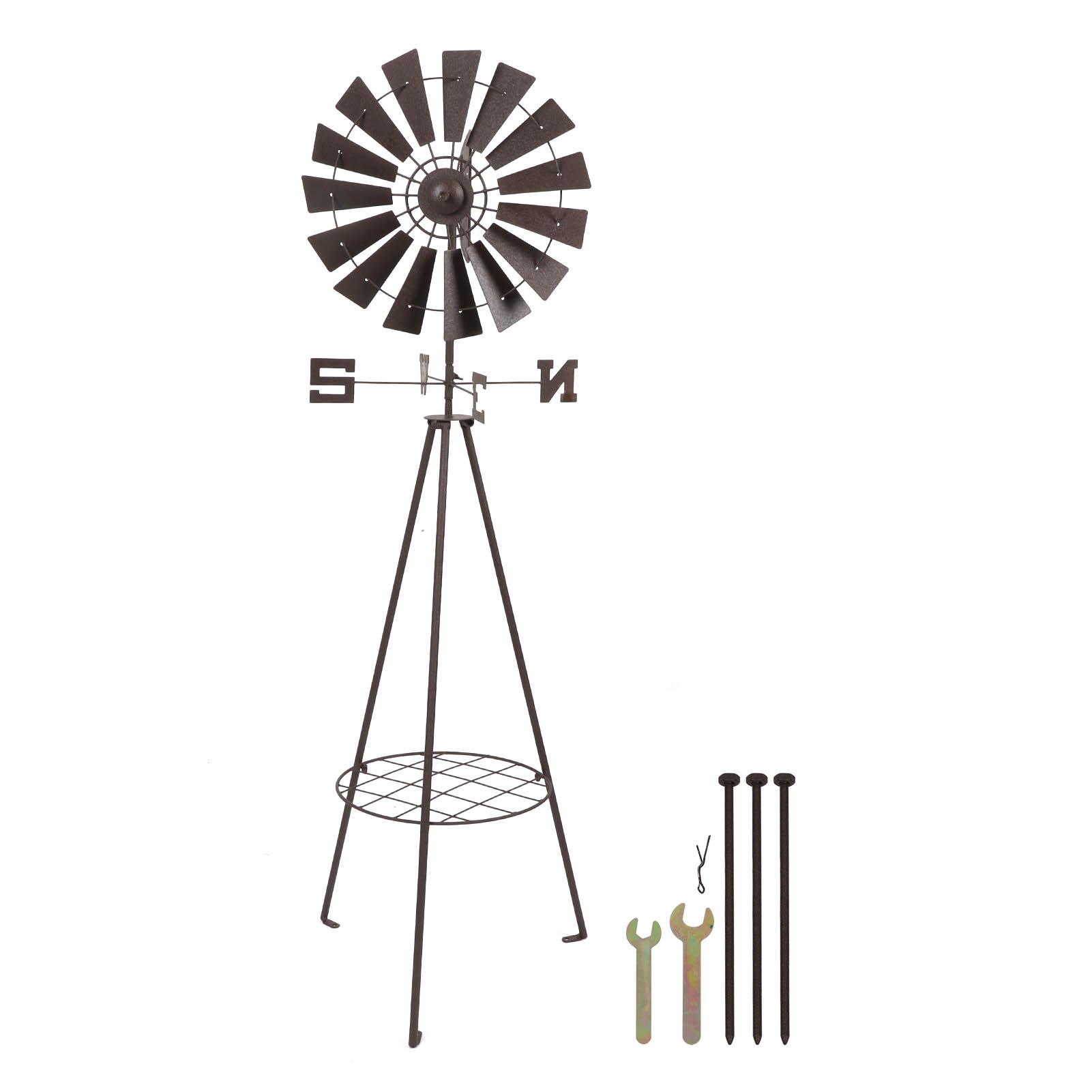 Garten Windmühle Pflanzregal Multifunktional Drehbar Eisen Boden Windmühle Pflanzenregal Doppelte Nutzung von Joom DACH