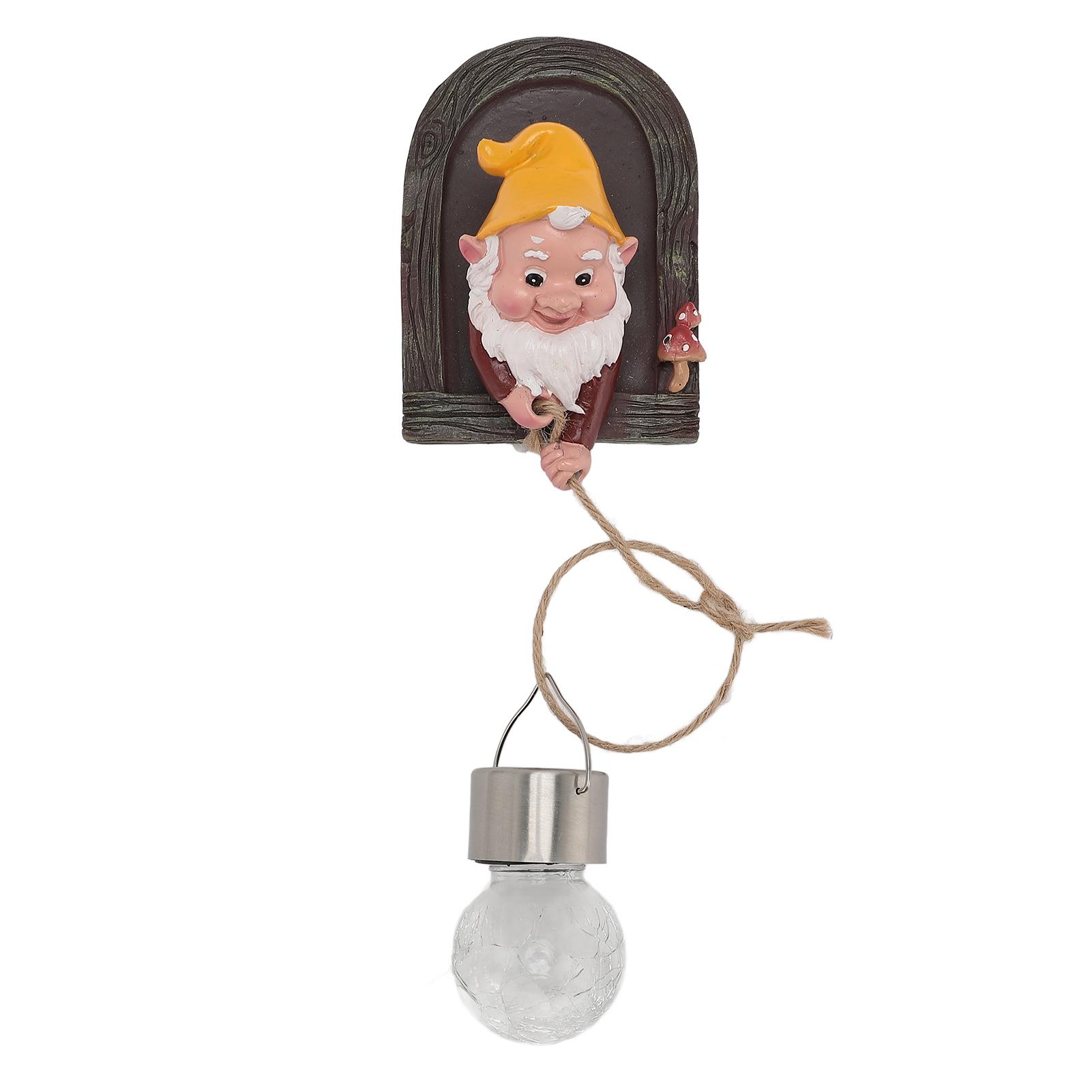 Gartenzwerg Statue mit Solarlicht Baumumarmung Gartenfigur Dekoration für Außen Hof Terrasse von Joom DACH