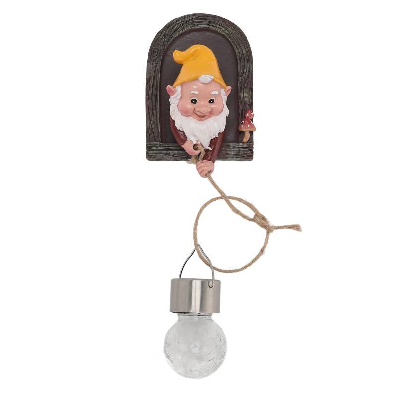 Gartenzwerg Statue mit Solarlicht Baumumarmung Gartenfigur Dekoration für Außen Hof Terrasse von Joom DACH