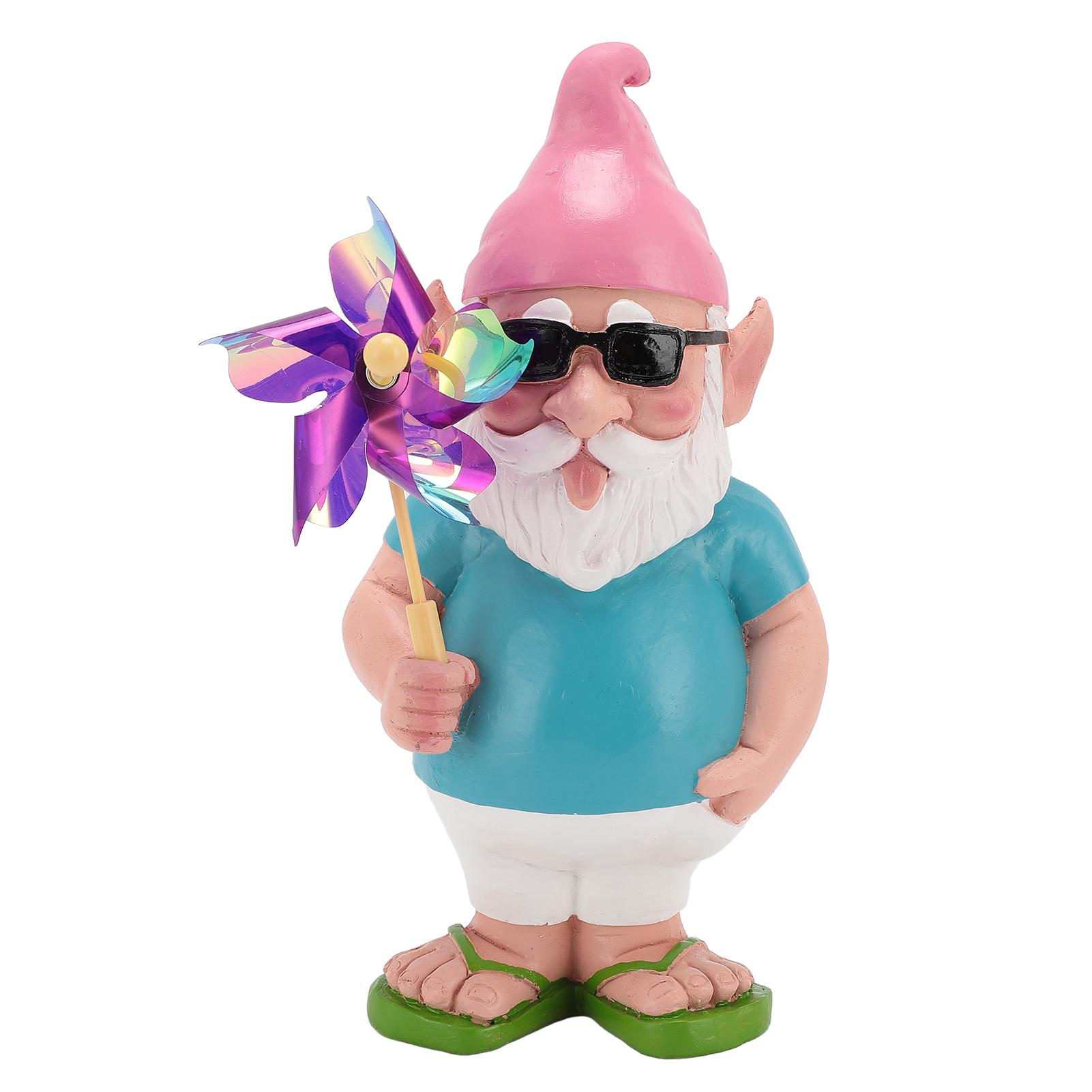 Gartenzwerg Statue mit Windmühle Kunstharz Handgefertigt Sommergnome Figur für Rasen Hof Ornament von Joom DACH