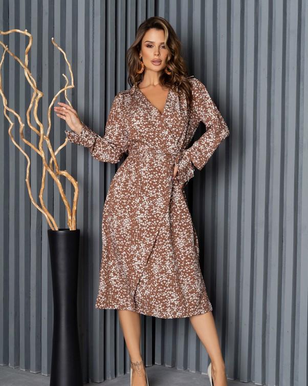 Geblümtes Wickelkleid ISSA PLUS M braun von Joom DACH