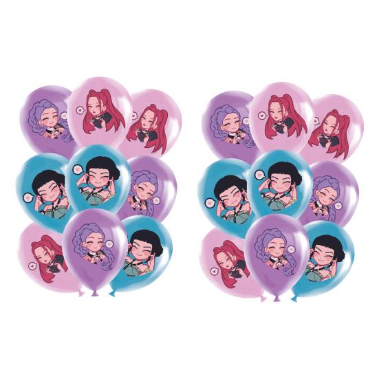 Geburtstagsparty Deko Set Themenbanner Kuchenaufsätze & Spiralballons für K-POP Musik Tanz Thema Feier Rosa Mädchen Partyzubehör D von Joom DACH