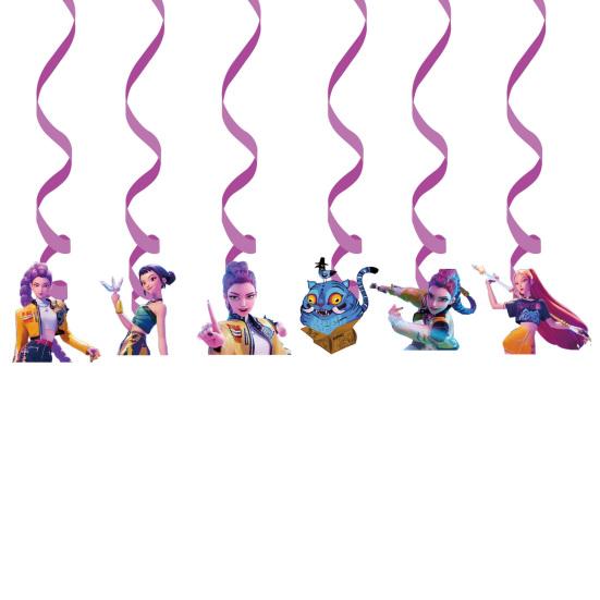 Geburtstagsparty Deko Set Themenbanner Kuchenaufsätze & Spiralballons für K-POP Musik Tanz Thema Feier Rosa Mädchen Partyzubehör E von Joom DACH