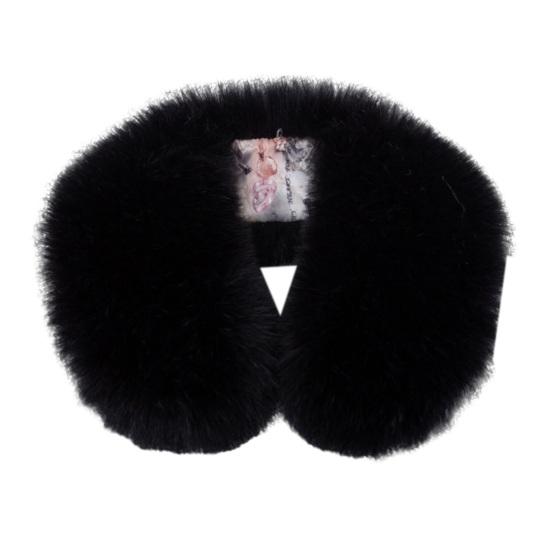 Gefälschter Kragen, verdickt, weich, flauschig, Kunstfell, einfarbig, kältebeständig, winddicht, Unisex, Winter-Halswärmer, Schal, Damen und Herren, Halswickel schwarz von Joom DACH