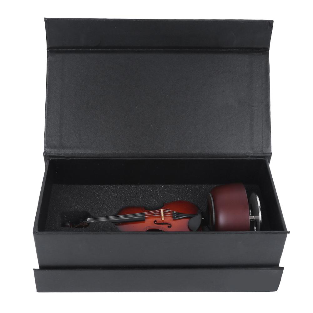 Geigenform Spieluhr Drehendes Holz Musikinstrument Modell Geschenk Handwerk OrnamentGeige von Joom DACH