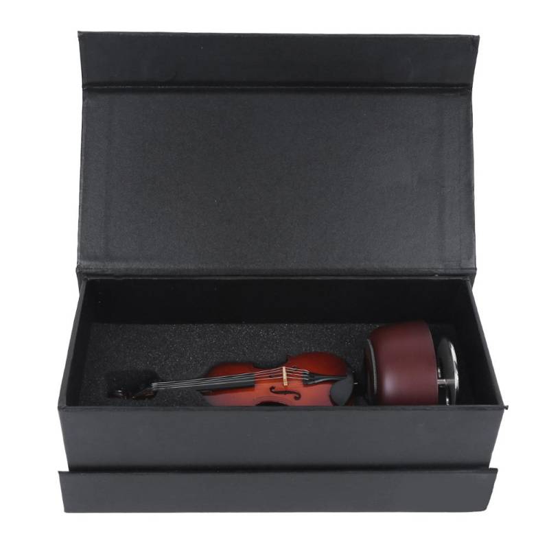 Geigenform Spieluhr Drehendes Holz Musikinstrument Modell Geschenk Handwerk OrnamentGeige von Joom DACH