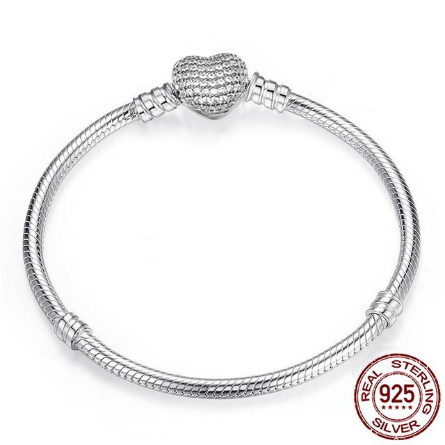 Geld verlieren Verkauf Original Handgemachte Armband Diy Schmuck 925 Sterling Silber Schlange Kette Armbänder Für Frauen Herz Verschluss Machen 17CM grün von Joom DACH