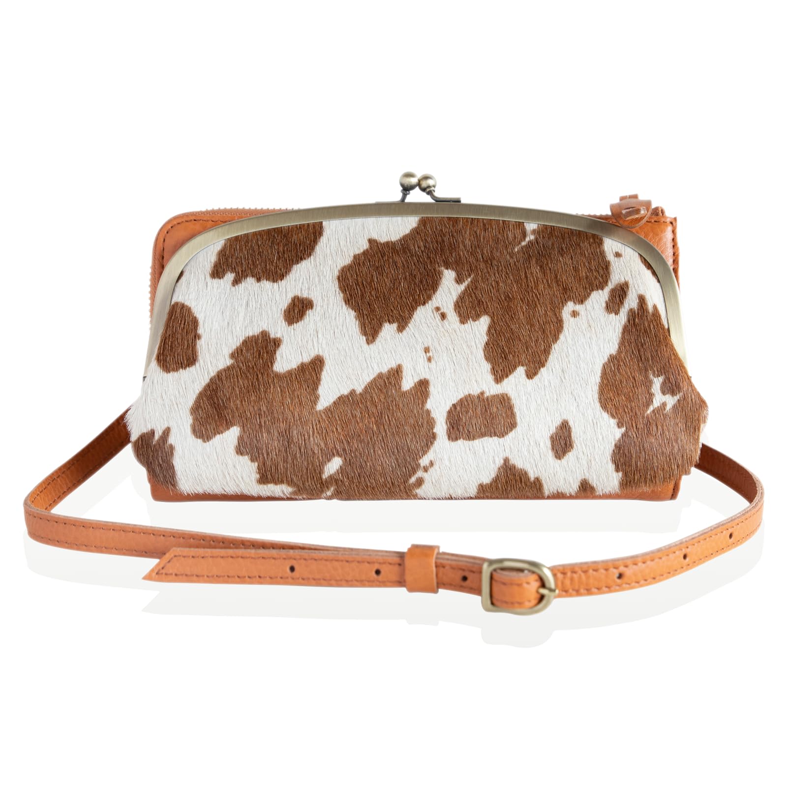 Geldbörse, Schultertasche, Verschluss, Damen, echtes Leder, Harako in Himeji, Crossbody, Smartphone, Popochette, Holstein-Kamel [artigianoworks] (Hergestellt in Japan) von Joom DACH