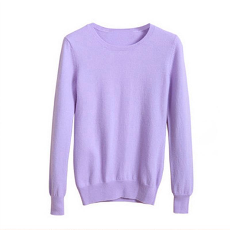 Gemütlicher Strickpullover für Damen, Rundhalsausschnitt, Fuzzy Slim Fit, rot-schwarzer Pullover XXXL licht lila von Joom DACH