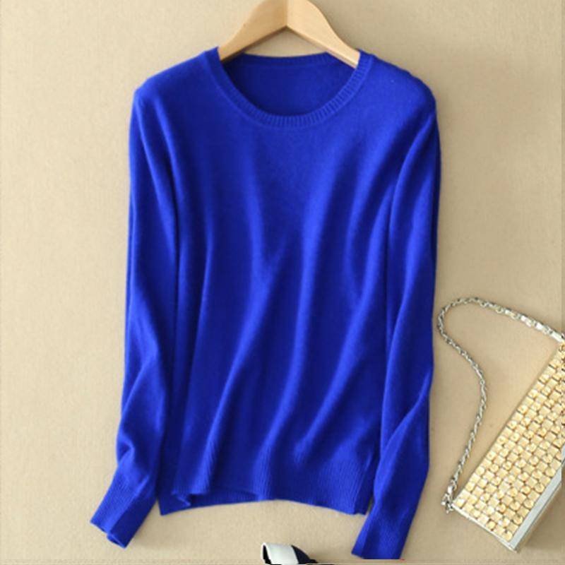 Gemütlicher Strickpullover für Damen, Rundhalsausschnitt, Fuzzy Slim Fit, rot-schwarzer Pullover XXXL blau von Joom DACH