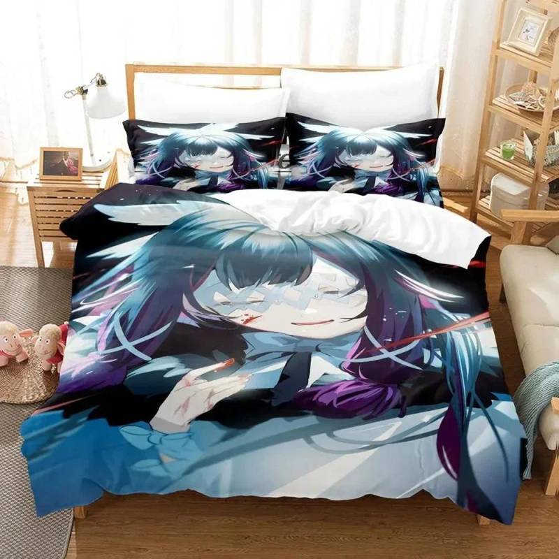 Genshin Impact Columbina Bettwäsche Set Einzelbett Twin Full Queen King Size Aldult Bettbezug Kawaii Bettsets für Jungen Schlafzimmer US Twin(172x218cm) von Joom DACH