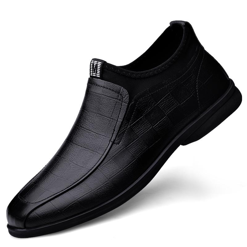 Echtes Leder Herren Allround-Slipper Outdoor Herren Freizeitschuhe Klassische Herren Slipper Fahrschuhe Mode Herren Businessschuhe 41 schwarz von Joom DACH