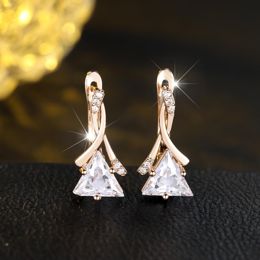 Geometrische Dreieck Aqua Blau Zirkon Ohrringe Mode Gold Farbe Hochzeit Party Ohrringe Schmuck Geschenke weiß/gold von Joom DACH
