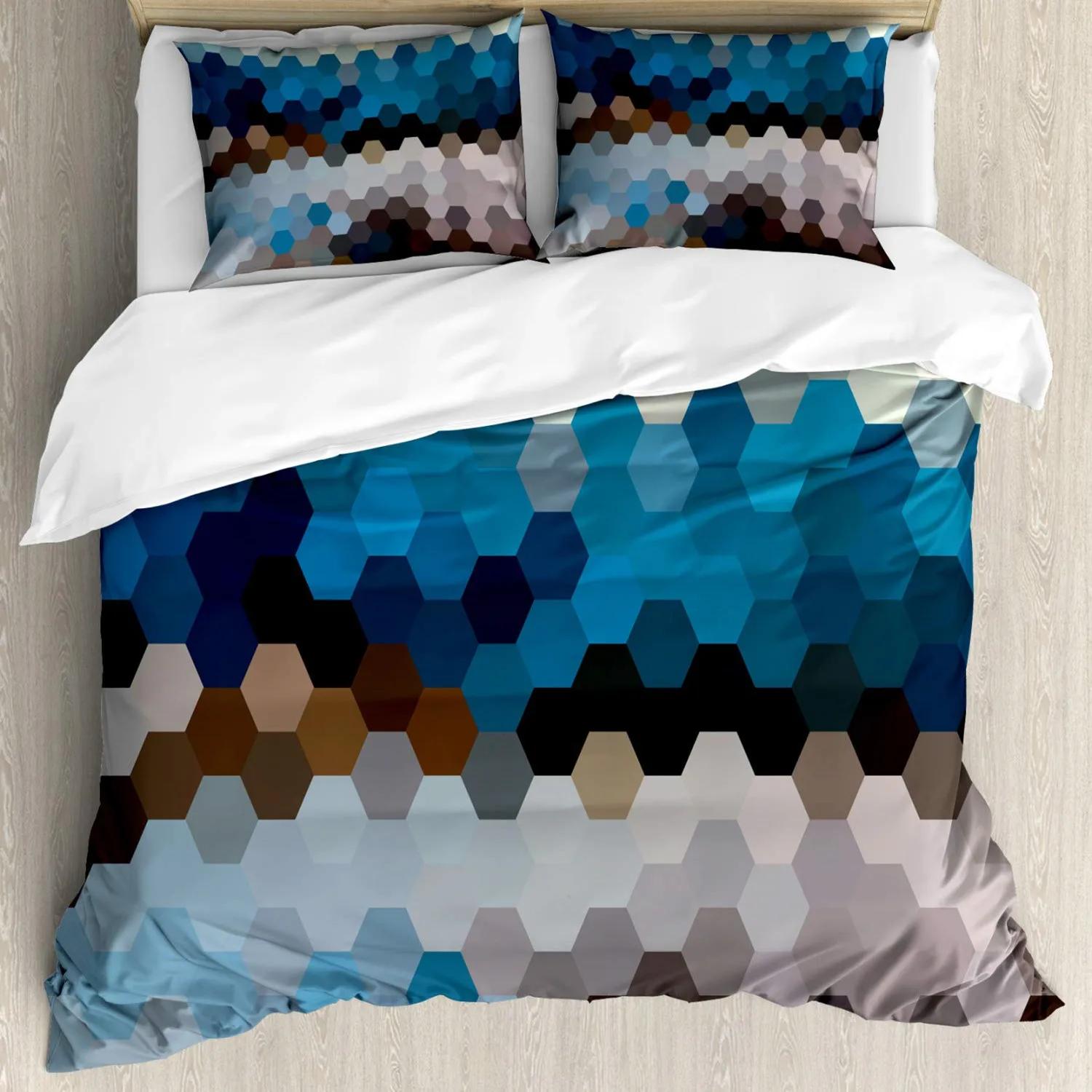 Geometrischer Bettbezug Inspiriert von spanischer Kultur Ornamentale Symmetrische Blumenanordnung Lebhafte Farbpalette Einzelbett Polyester Steppdeckenbezug EU single(135x200cm) von Joom DACH