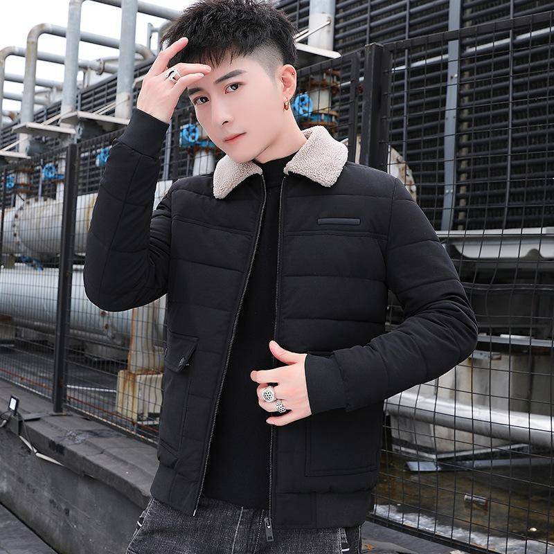 Gepolsterte Herren-Winterjacke, neue koreanische Version der wattierten Jacke mit Pelzkragen, wattierte Winterjacke XXXL von Joom DACH