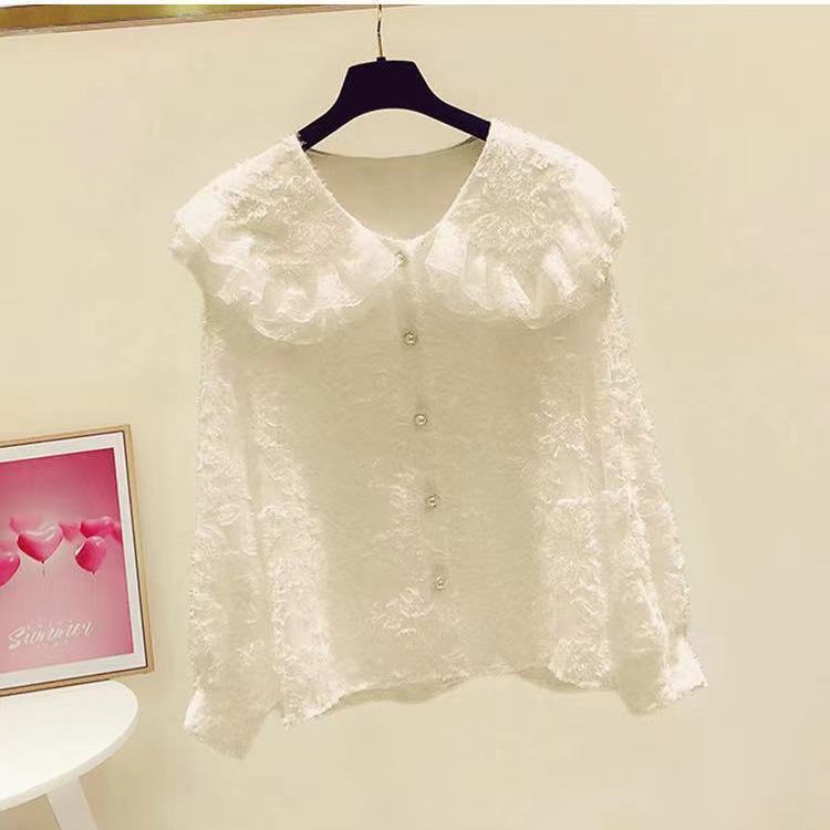 Gepolsterte und verdickte Herbst- und Wintermodelle Hemd Damen Temperament Spitze Kante Yangqi Unterhemd Freizeitshirt Dünne vielseitige Bluse 3XL von Joom DACH