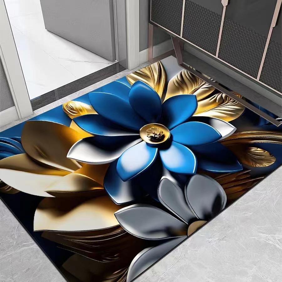 Geprägte, weiche Kieselgur-Badezimmer-Fußmatten, wasserabsorbierende Fußmatten, Haushalts-Fußmatte, Badezimmer-Türmatte, rutschfeste, schnelltrocknende Fußmatten 60*90cm von Joom DACH