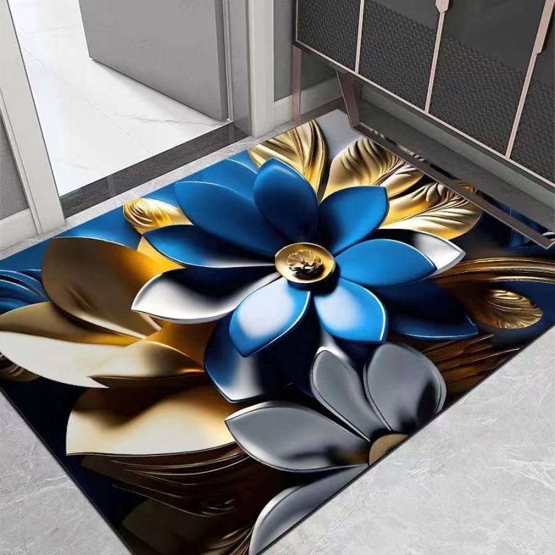 Geprägte, weiche Kieselgur-Badezimmer-Fußmatten, wasserabsorbierende Fußmatten, Haushalts-Fußmatte, Badezimmer-Türmatte, rutschfeste, schnelltrocknende Fußmatten 60*90cm von Joom DACH