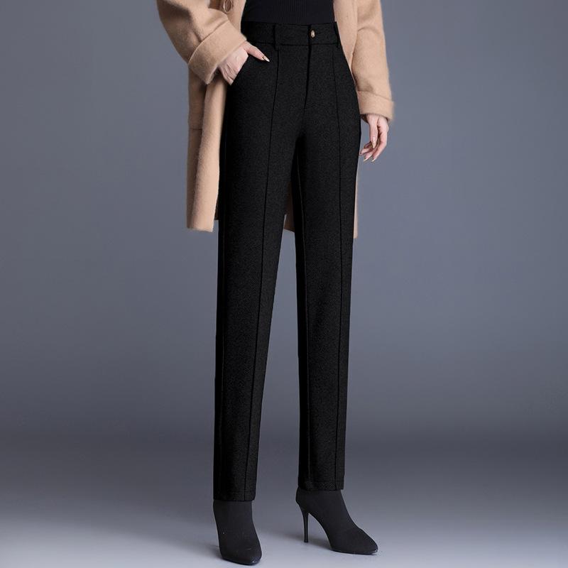 Gerade Anzughose für Damen im Herbst, hohe Taille, schmale und hohe Zigarettenhose, vielseitige Neun-Punkt-Freizeithose mit schmalem Fuß XL von Joom DACH