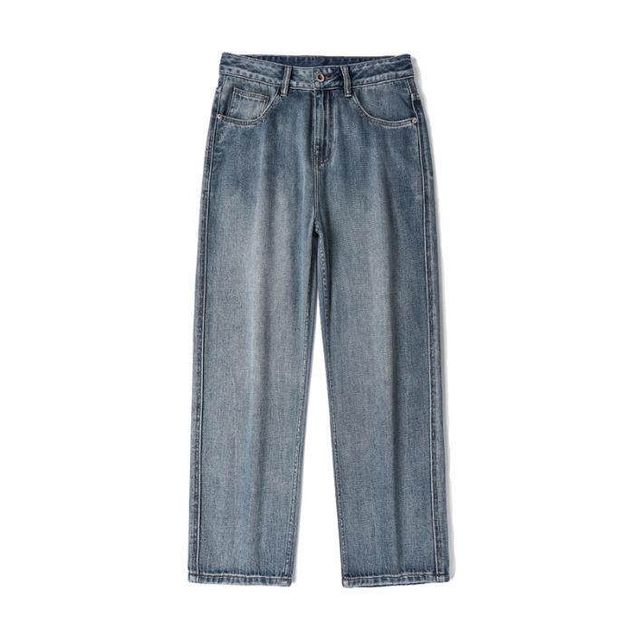 Gerade Weitbeinjeans Herren Herbst Locker Lässig Vielseitig Herren Amerikanische Jeans Weitbeinhose Herren Herbst 33 von Joom DACH