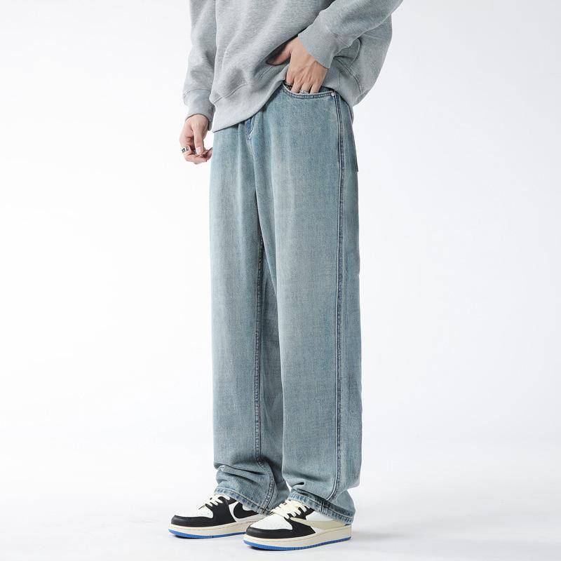 Gerade Weitbeinjeans Herren Herbst Locker Lässig Vielseitig Herren Amerikanische Jeans Weitbeinhose Herren Herbst 38 von Joom DACH