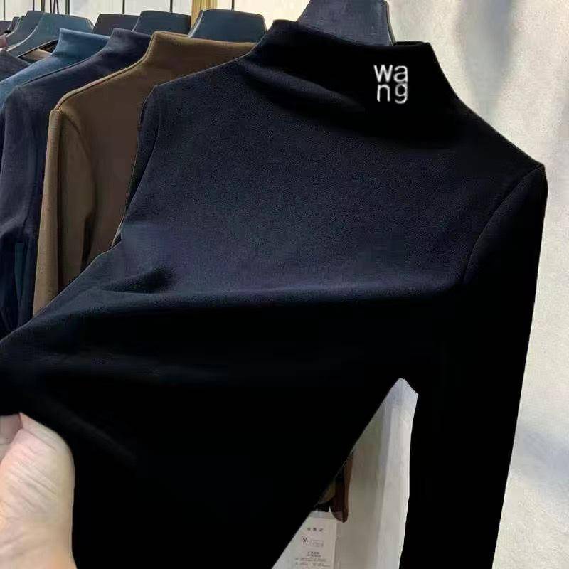 German Velvet Slim Fit Halbrollkragen Langarm Damen T-Shirt - Neu Herbst/Winter 2024 Koreanischer Stil 3XL von Joom DACH