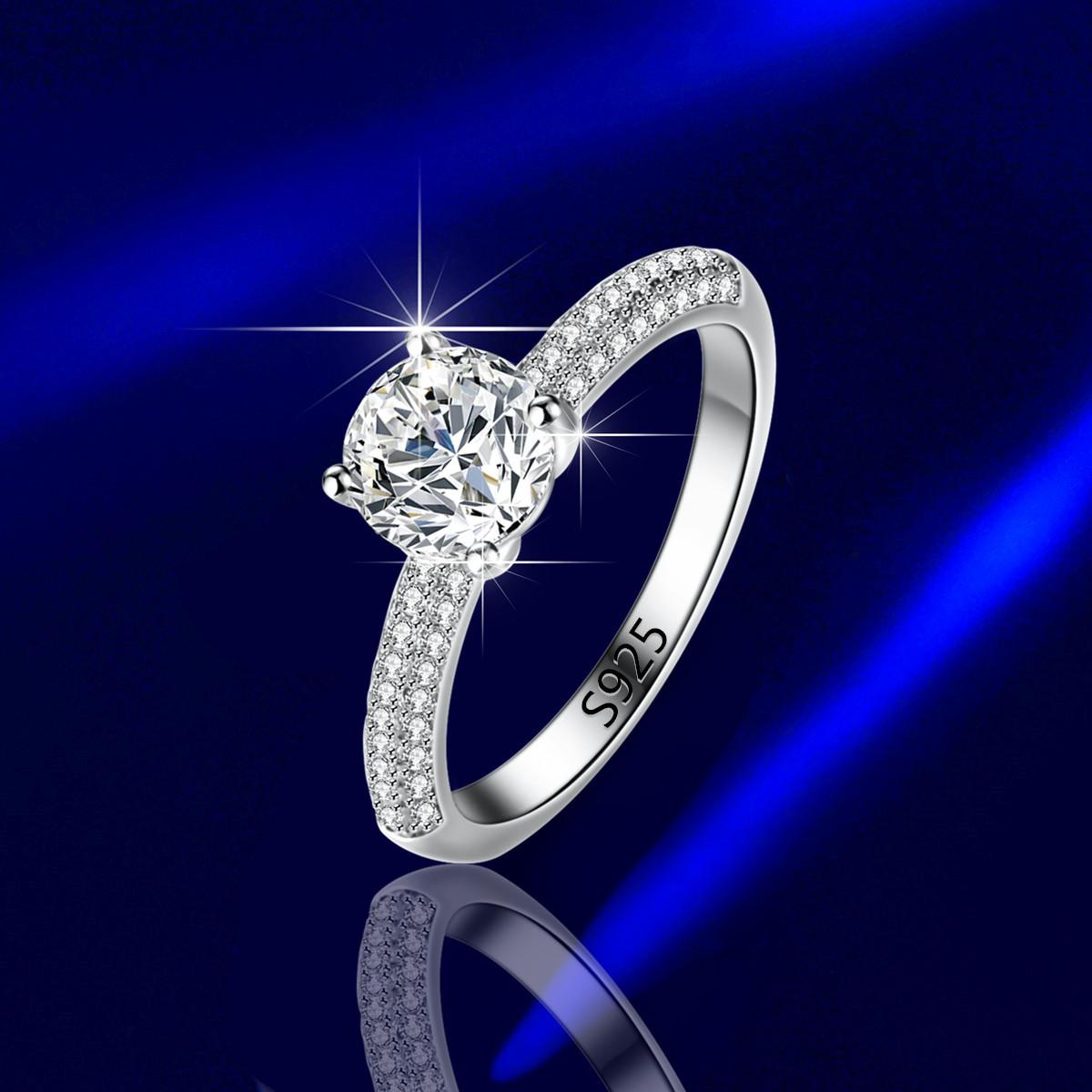 Geschlossener Mund Moissanit Acht Herzen Acht Pfeile Sechs Klauenring Damen Ehering Gerader Arm Antragsring 5 von Joom DACH