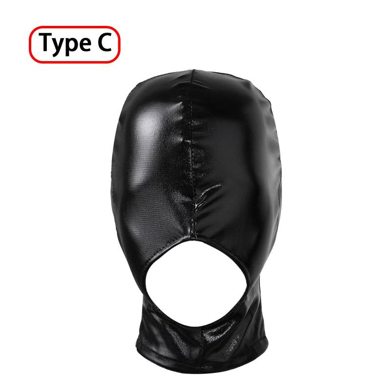 Gesichtsmaske Damen Herren Unisex Kopfbedeckung Gesichtsmaske Kapuzenmaske Cosplay Rollenspielkostüm One Size schwarz von Joom DACH