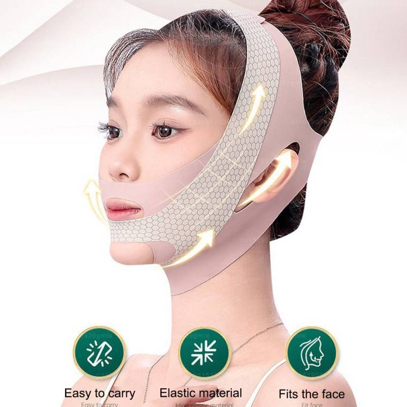 Gesichtsschlankheitsbandage V-Linien-Gesichtsformer Doppelkinn-Reduzierer Gesichtslifting-Gürtel Anti-Falten-Gesichtsmassagegerät Frauen Hautpflege-Tool rosa von Joom DACH