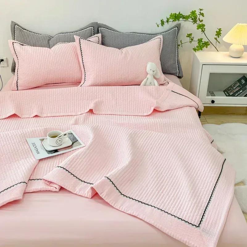 Gesteppte Sommer-Bettwäsche-Set Eleganz Prinzessin Bubble Garn Klimaanlage Quilt Set Hautfreundliche Decke Sommer 150x200cm Only quilt von Joom DACH
