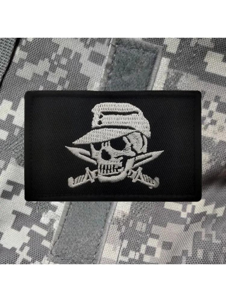 Gestickte Applikationen Patch mit Klettverschluss-Rückseite One Size schwarz von Joom DACH