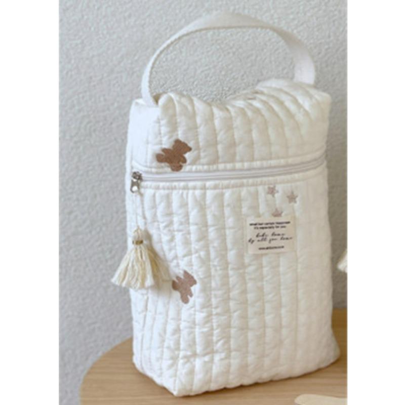 Gestickte Mama-Tasche, Handtasche, Kinderwagen, Reißverschluss, hängende Organizer-Tasche, tragbare Windel-Aufbewahrungstasche von Joom DACH
