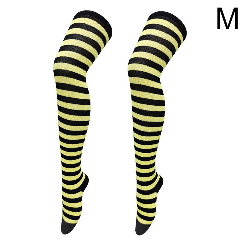 Gestreifte oberschenkelhohe Overknee-Hohe Socken für Frauen, lange Strümpfe, süße Kawaii-Baumwolle, gestrickt, hohe Beinwärmer-Socke von Joom DACH