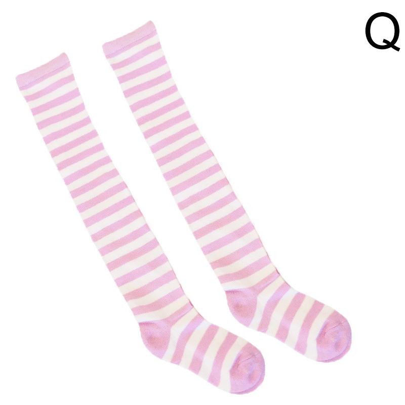 Gestreifte oberschenkelhohe Overknee-Hohe Socken für Frauen, lange Strümpfe, süße Kawaii-Baumwolle, gestrickt, hohe Beinwärmer-Socke von Joom DACH