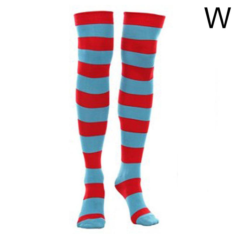 Gestreifte oberschenkelhohe Overknee-Hohe Socken für Frauen, lange Strümpfe, süße Kawaii-Baumwolle, gestrickt, hohe Beinwärmer-Socke von Joom DACH