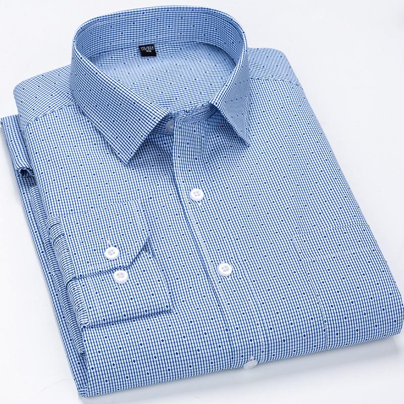 Gestreiftes Herrenhemd, langärmelig, normale Passform, klassisches Herren-Freizeithemd mit Vordertasche 41 von Joom DACH