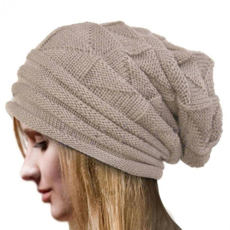 Gestrickte Baggy Beanie Übergroße Wintermütze Ski Slouchy Cap Skullies Beanies Damen Herren Winter Wolle Warme Mütze Beanies Unisex One Size beige von Joom DACH