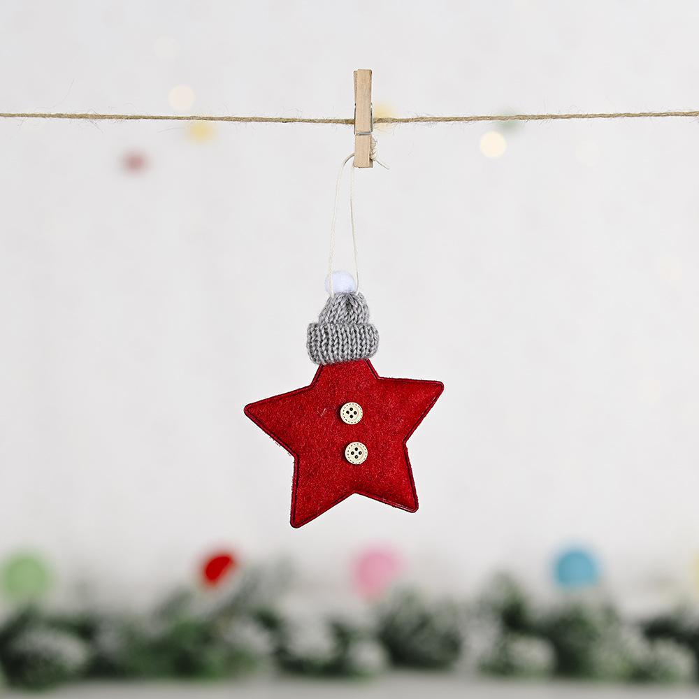 Gestrickte Mütze Fünfzackiger Stern Anhänger Kreativ Neu Rot Baum Weihnachten Filzanhänger Kinder DIY Handgemacht Filz Weihnachtsdekoration rot von Joom DACH