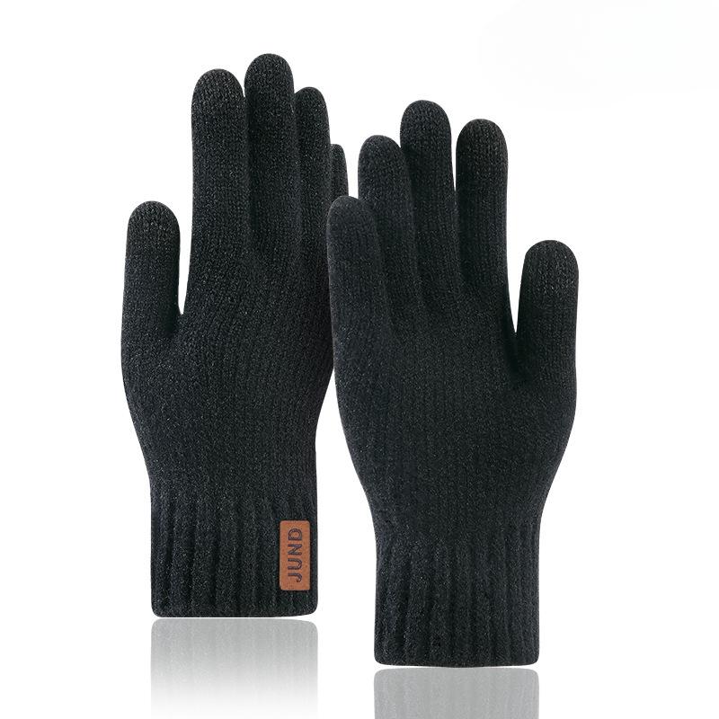 Gestrickte Wolle Kältefest Warme Handschuhe Herren Dick Outdoor Reiten Fleecegefüttert Touchscreen Winterhandschuhe mit Touchscreen-Funktion One Size von Joom DACH