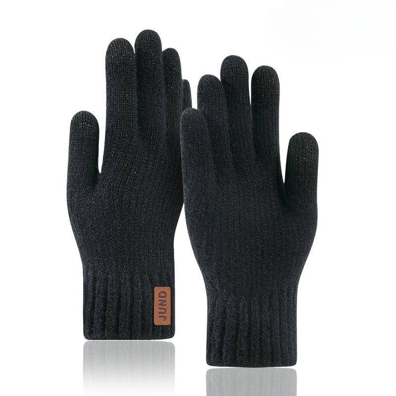 Gestrickte Wolle Kältefest Warme Handschuhe Herren Dick Outdoor Reiten Fleecegefüttert Touchscreen Winterhandschuhe mit Touchscreen-Funktion One Size von Joom DACH