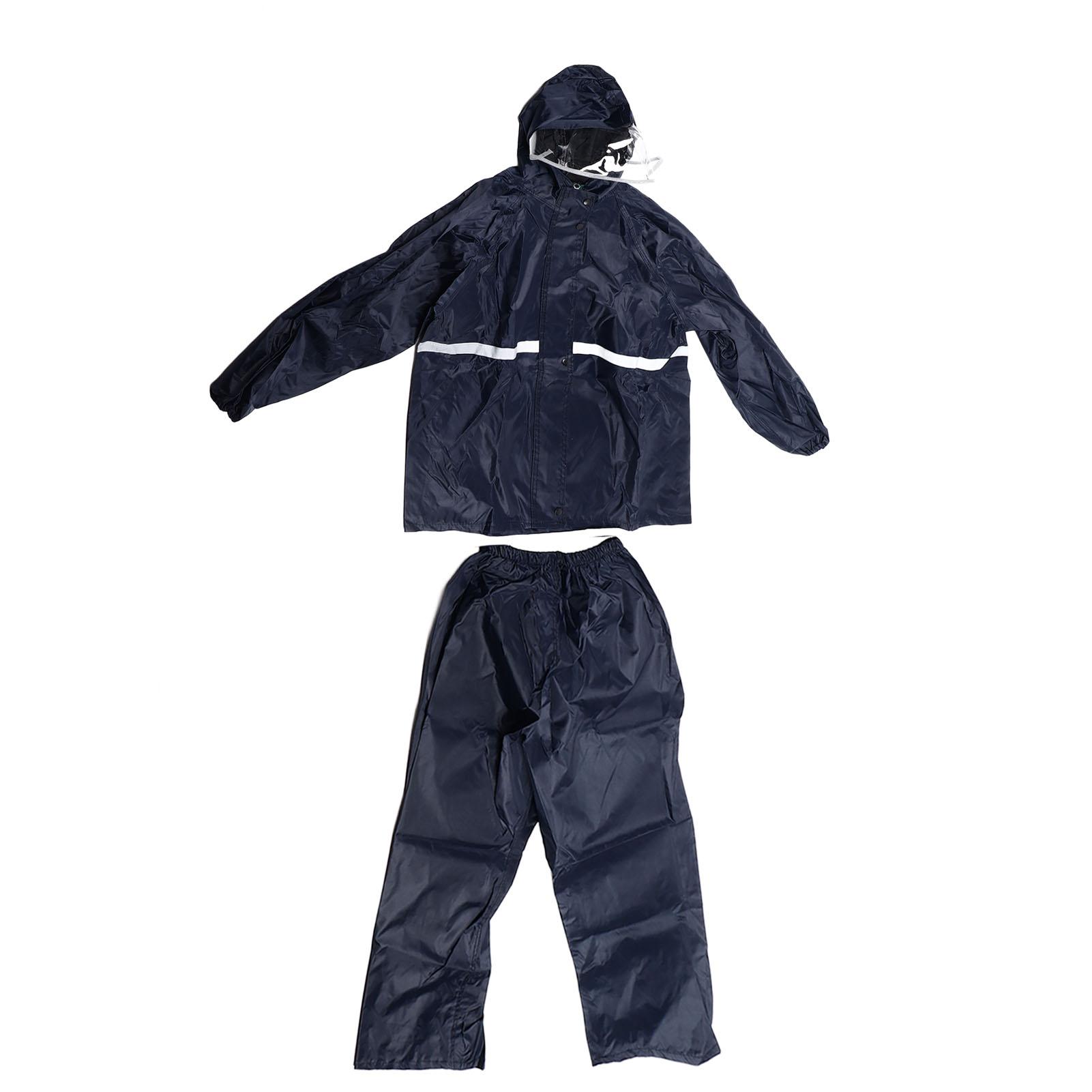 Geteilter Jacken-Hosen-Anzug Atmungsaktiver Wasserdichter Regenmantel Set Doppellagiger Regenmantel Set für Herren Damen XXL von Joom DACH