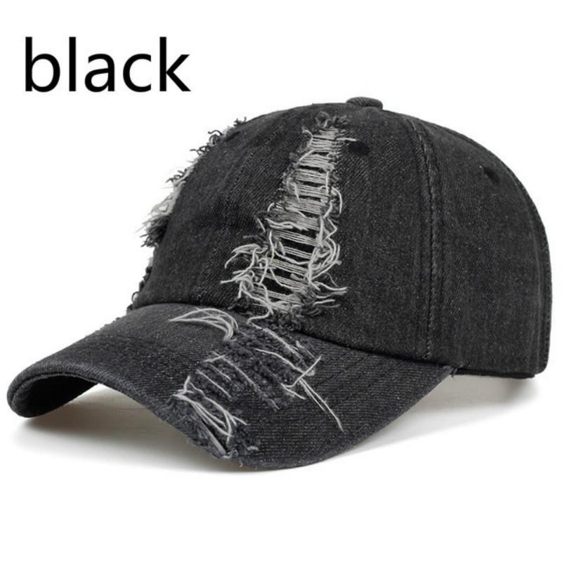 Gewaschene Kappe, Damen-Sommer-Snapback-Hip-Hop-Mütze, Herren-Baseballmützen aus Baumwolle schwarz von Joom DACH