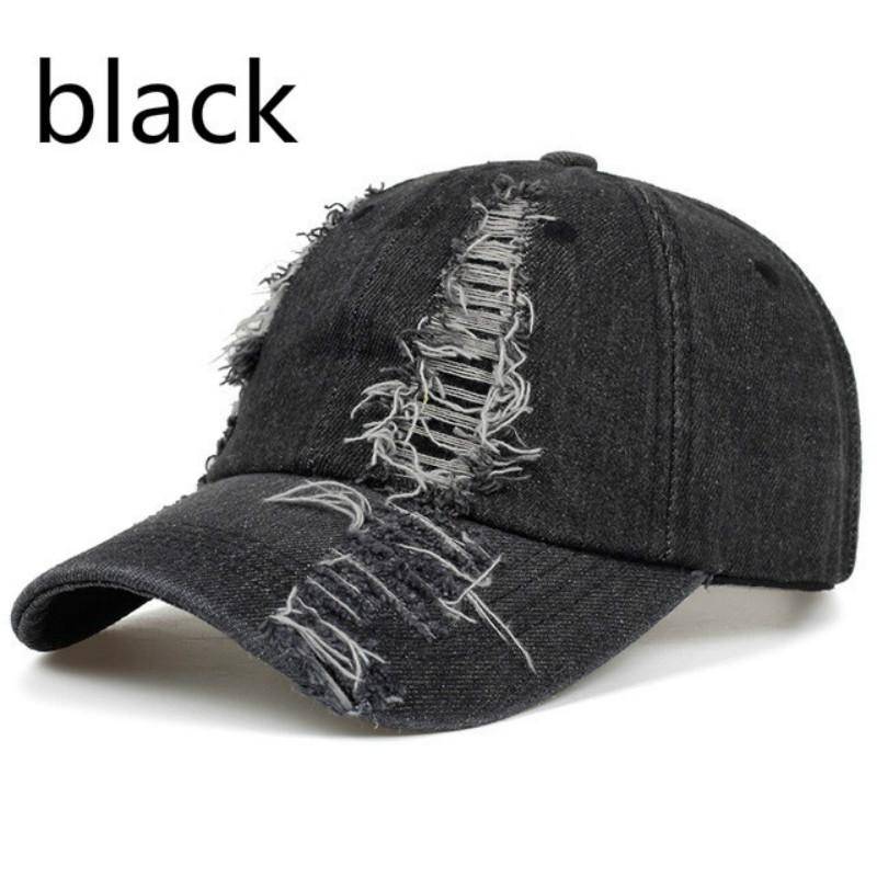 Gewaschene Kappe, Damen-Sommer-Snapback-Hip-Hop-Mütze, Herren-Baseballmützen aus Baumwolle schwarz von Joom DACH