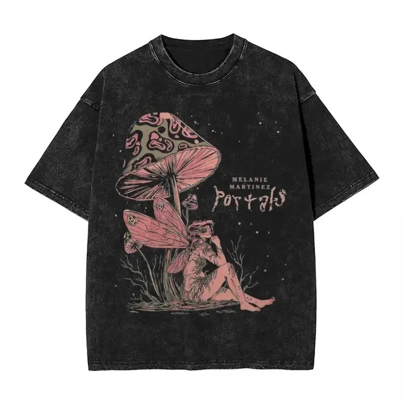 Gewaschenes T-Shirt Melanie Martinez Pilz Casual T-Shirt Harajuku Streetwear Baumwolle Grafik Tops T-Shirt für Männer Frauen S von Joom DACH